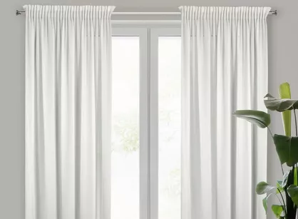 Firana na taśmie 140x270 MELINDA biała z szyfonu z efektem garbowania nie wymaga prasowania