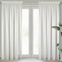 Firana na taśmie 140x270 MELINDA biała z szyfonu z efektem garbowania nie wymaga prasowania