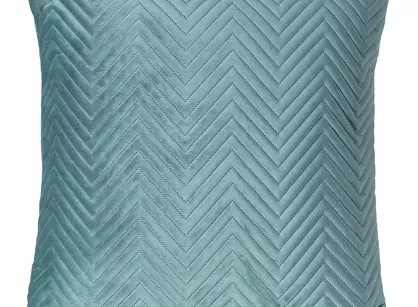 Poszewka welwetowa 45x45 Sofia miętowa pikowana w gęstą jodełkę