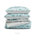 Pościel z mikrowłókna 160x200 VERANO 5 biała miętowa wzór roślinny Design 91 - 6