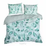 Pościel z mikrowłókna 160x200 VERANO 5 biała miętowa wzór roślinny Design 91 - 6