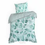 Pościel z mikrowłókna 160x200 VERANO 5 biała miętowa wzór roślinny Design 91 - 5