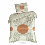 Pościel satynowa 220x200 SPRING 87 jasny beż pomarańcz z wzorem geometrycznym z kolekcji Classic - 6