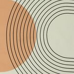 Pościel satynowa 220x200 SPRING 87 jasny beż pomarańcz z wzorem geometrycznym z kolekcji Classic - 2