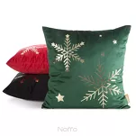 Poszewka świąteczna 45x45 237B welwetowa granatowa z motywem szampańskiej śnieżynki - 3