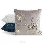 Poszewka świąteczna 45x45 237B welwetowa granatowa z motywem szampańskiej śnieżynki - 4