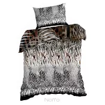 Pościel z makosatyny 220x200 EVA 14 Eva Minge brązowa dwustronna z designerskim wzorem z kolekcji Premium - 6