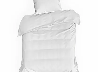 Pościel satynowa 140x200 VERA jednokolorowa gładka biała w prążki