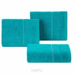 Ręcznik 30x50 SUZI turkusowy z kontrastującą stebnowaną bordiurą w delikatne paseczki 500 g/m2 - 4