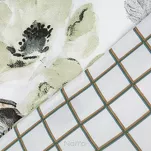 Pościel satynowa 220x200 SPRING 32 biała oliwkowa z nadrukiem roślinnym - 2