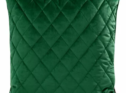 Poszewka welwetowa z wypełnieniem 50x50 VELVET 28G ciemna zieleń pikowana w romby z ozdobną wypustką na brzegach