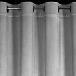 Zasłona na przelotkach 140x250 CARLI welwetowa srebrna jednokolorowa zdobiona w dolnej części falbanami z paskiem cyrkonii - 4