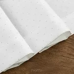 Nakładka elegancka 85x85 ELLEN biała w drobne kropeczki z ozdobną listwą połyskująca srebrną nicią - 9