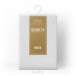 Nakładka elegancka 85x85 ELLEN biała w drobne kropeczki z ozdobną listwą połyskująca srebrną nicią - 5