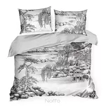 Pościel z makosatyny 220x200 ORIANA Eva Minge biała stalowa designerski wzór - 4