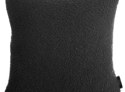 Poszewka dekoracyjna 45x45 BUKLA czarna jednokolorowa wzór baranka