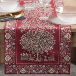 Bieżnik gobelinowy 40x100 4077 czerwony wzór drzewka szczęścia - 4