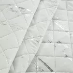 Narzuta z mikrofibry 170x210 BLINK 1 biała pikowana ze srebrnym przecieranym wzorem Design 91 - 3