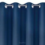 Zasłona gotowa na przelotkach 140x250 RITA jednokolorowa ciemny niebieski z miękkiej tkaniny - 6