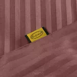 Pościel satynowa 140x200 VERA jednokolorowa gładka burgundowa w prążki - 2