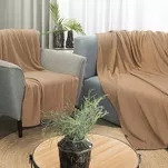 Koc 200x220 BUKLA beżowy jednokolorowy wzór baranka - 7