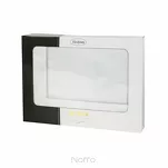 Obrus elegancki 140x220 MADELE biały zdobiony srebrną lamówką - 2