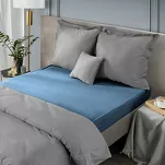 Prześcieradło z satyny bawełnianej z gumką NOVA 3 granatowe 180x200 - 5