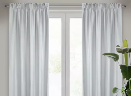 Firana na taśmie 140x270 CELINE srebrna o strukturze siatki