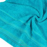 Ręcznik 50x90 POLA turkusowy z kolorową bordiurą zakończoną stebnowaniem 500 g/m2 - 3