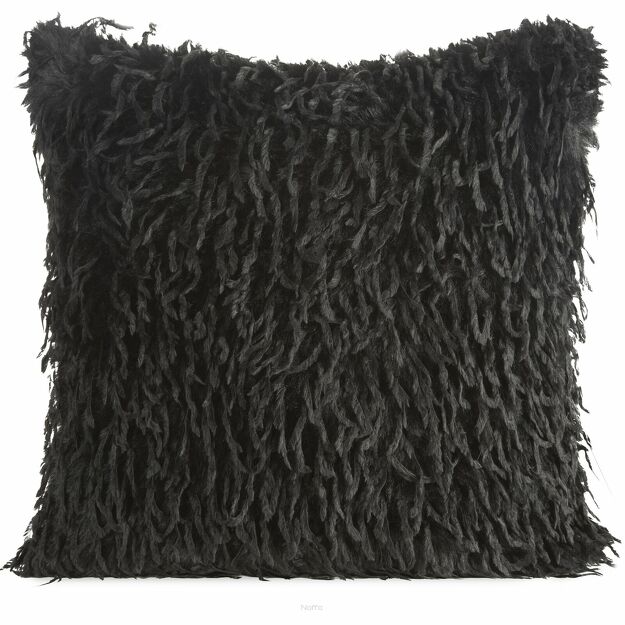 Poszewka 45x45 ADORE czarna z miękiego futerka