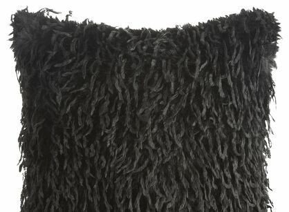 Poszewka 45x45 ADORE czarna z miękiego futerka