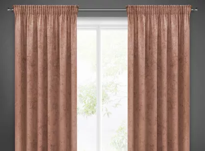 Zasłona na taśmie 140x270 ANISA ciemny róż jednokolorowa z szenilowej tkaniny