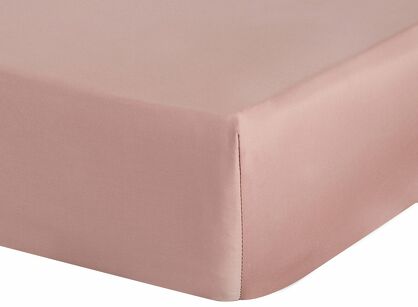 Prześcieradło z satyny bawełnianej z gumką NOVA 3 różowe 180x200