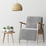 Koc na fotel 70x160 SOFT srebrny puszysty typu flano z wytłaczanym wzorem Design 91 - 8