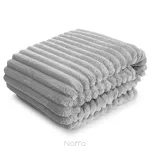 Koc na fotel 70x160 SOFT srebrny puszysty typu flano z wytłaczanym wzorem Design 91 - 5