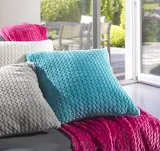 Poszewka jednokolorowa 40x40 ONYX brązowa przyjemna w dotyku w zygzaki - 3