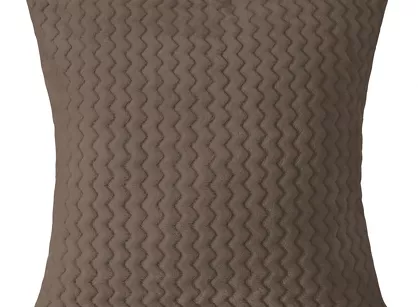 Poszewka jednokolorowa 40x40 ONYX brązowa przyjemna w dotyku w zygzaki