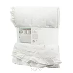 Narzuta z mikrofibry 220x240 LIBI 3 kremowa pikowana w delikatny wzór z falbaną - 6