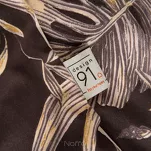 Pościel z mikrowłókna 140x200 RODOS ciemny brąz ze srebrnym nadrukiem beżowych egzotycznych liści Design 91 - 6