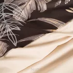 Pościel z mikrowłókna 140x200 RODOS ciemny brąz ze srebrnym nadrukiem beżowych egzotycznych liści Design 91 - 5