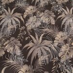 Pościel z mikrowłókna 140x200 RODOS ciemny brąz ze srebrnym nadrukiem beżowych egzotycznych liści Design 91 - 2