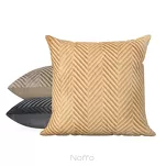 Poszewka welwetowa 45x45 Sofia granatowa pikowana w gęstą jodełkę - 3