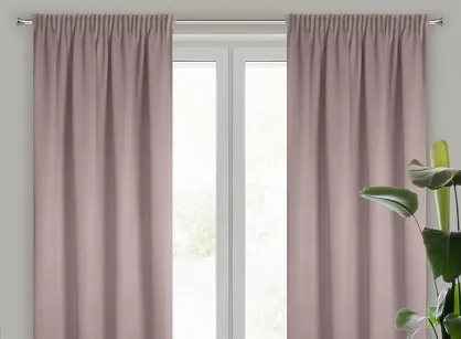 Zasłona na taśmie 130x300 CARLO zaciemniająca typu blackout pudrowa z tkaniny strukturalnej