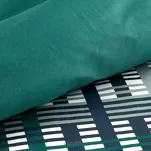 Pościel satynowa 140x200 NIKA 47 ciemny turkus z szarym geometrycznym wzorem z kolekcji Nova Print - 3