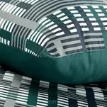 Pościel satynowa 140x200 NIKA 47 ciemny turkus z szarym geometrycznym wzorem z kolekcji Nova Print - 2