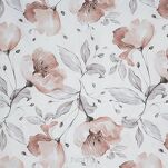 Pościel bawełniana 140x200 NICKY biała z nadrukiem w kolorze rudych kwiatów z kolekcji Classic - 3