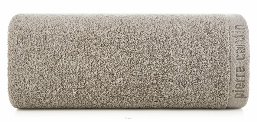 Ręcznik 30x50 EVI Pierre Cardin ciemny beż zdobiony bordiurą w kolorze ręcznika z logo marki 430 g/m2