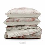 Pościel z mikrowłókna 140x200 FLORINA beżowa pudrowy róż nadruk kwiatowy Design 91 - 5