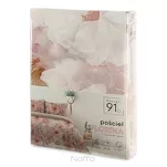 Pościel z mikrowłókna 140x200 FLORINA beżowa pudrowy róż nadruk kwiatowy Design 91 - 6