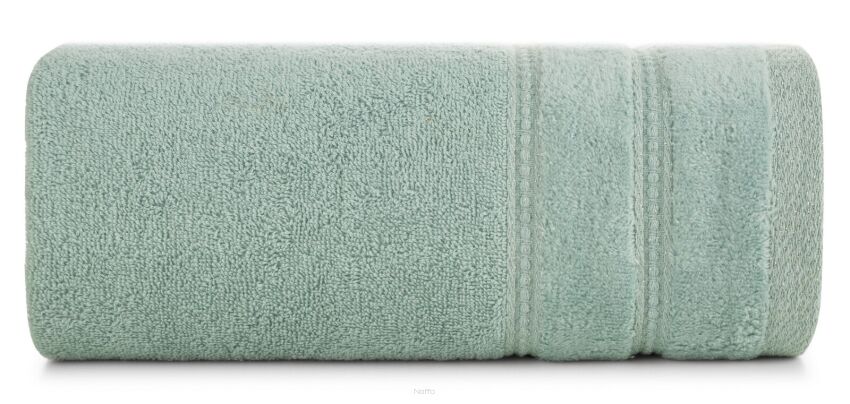Ręcznik bawełniany 50x90 GLORY 4 miętowy z minimalistyczną bordiurą przeszywaną srebrną nicią